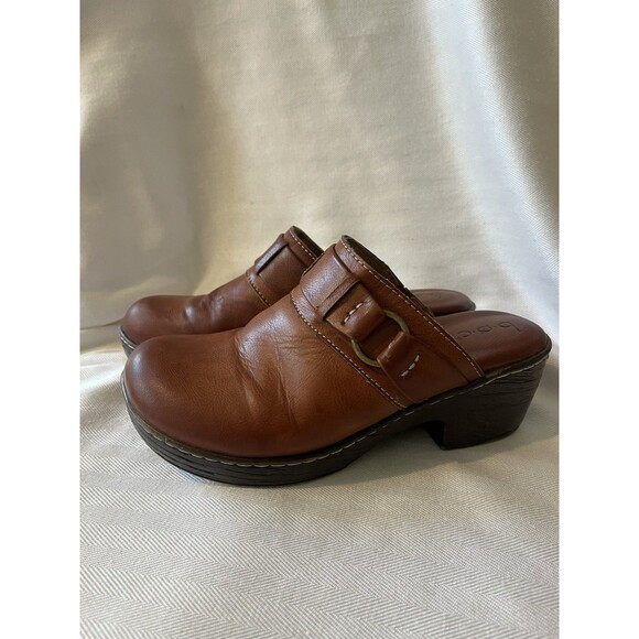 b.o.c. Platform Comfort Clogs Slip On Mule Shoe’s Size 7 Brown w/ Buckle Accent - Picture 1 of 10